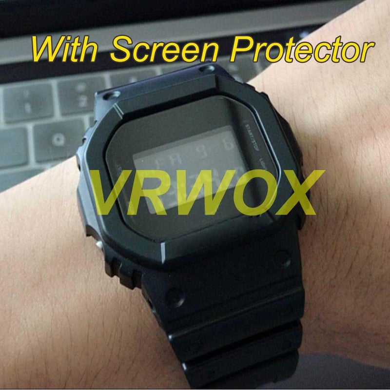 VRWOX حماية شاشة TPU من VRWOX 3 قطع لساعات DW5600 GW-B5600، حماية شاشة كاملة الوضوح HD ضد الفقاعات والخدوش (DW-5600) - Image 2